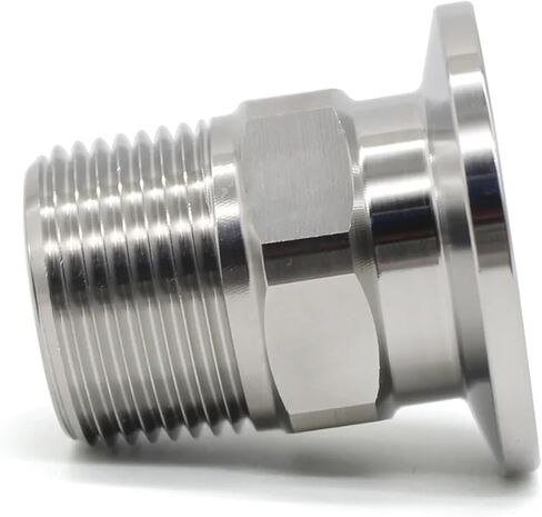 1pc KF16 ~ KF25 Flange Adapter Hexagonal External Thread 3/4''~1'' PT Outer Diameter Vacuum Stainless Steel Flange Pipe Fitting(KF25x3I8inch 62g) in Saudi Arabia