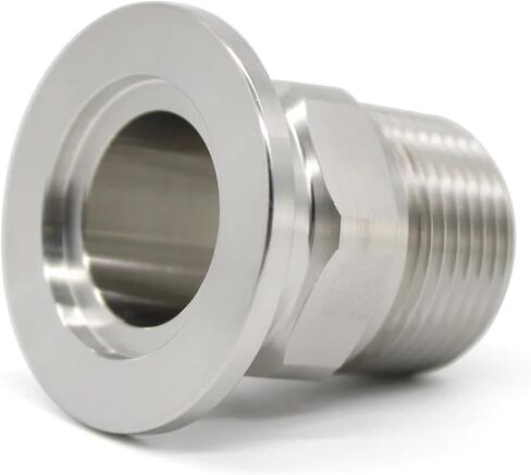 1pc KF16 ~ KF25 Flange Adapter Hexagonal External Thread 3/4''~1'' PT Outer Diameter Vacuum Stainless Steel Flange Pipe Fitting(KF25x3I8inch 62g) in Saudi Arabia