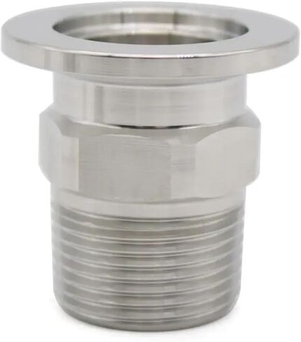 1pc KF16 ~ KF25 Flange Adapter Hexagonal External Thread 3/4''~1'' PT Outer Diameter Vacuum Stainless Steel Flange Pipe Fitting(KF25x3I8inch 62g) in Saudi Arabia