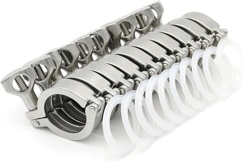 10Pcs 1.5/2/2.5/3/4" Tri Clamp Clover Pipe Fittings 25.4/50.5/64/106/119 Ferrule 304 Stainless Steel Homebrew(K25.4) in Saudi Arabia
