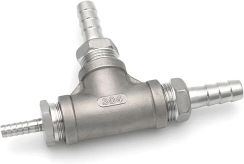 2 1/2 "NPT خرطوم بارب بيرة بيرة المنزل الفولاذ المقاوم للصدأ تي شيرت التهوية الأكسجين نشر الكربنة الحجر in Saudi Arabia