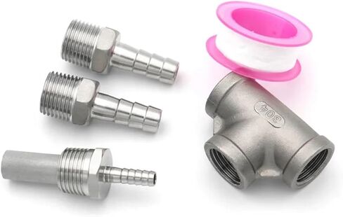 2 1/2 "NPT خرطوم بارب بيرة بيرة المنزل الفولاذ المقاوم للصدأ تي شيرت التهوية الأكسجين نشر الكربنة الحجر in Saudi Arabia