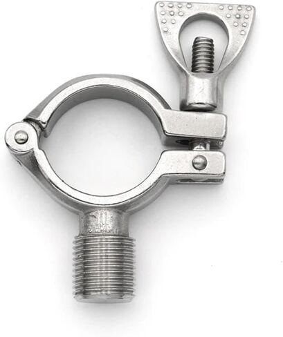 1PC Pipe Holder Clamp Clips Support Tube Hanger Bracket 304 Stainless Steel 1/2" BSPT Male Female Thread OD19 25 38 51 63 76 102mm(Male,PIPE OD 19MM_SS304) in Saudi Arabia