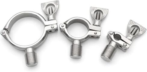 1PC Pipe Holder Clamp Clips Support Tube Hanger Bracket 304 Stainless Steel 1/2" BSPT Male Female Thread OD19 25 38 51 63 76 102mm(Male,PIPE OD 19MM_SS304) in Saudi Arabia