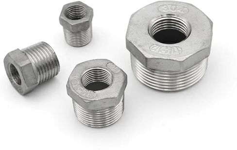 1pc 1/8 "1/4" 3/8 "1/2" 3/4 "1" 1-1/4 "تقليل جلبة BSPT ذكور أنبوب الخيط الأنابيب المناسب SS304 من الفولاذ المقاوم للصدأ (DN10 إلى DN6) in Saudi Arabia