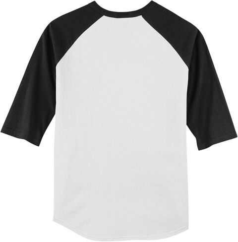 SPORT-TEK Youth Colorblock Raglan Jersey | 3/4 Sleeve Sporty T-Shirt for Boys & Girls, Relaxed Fit Cotton Tee for Kids in Saudi Arabia