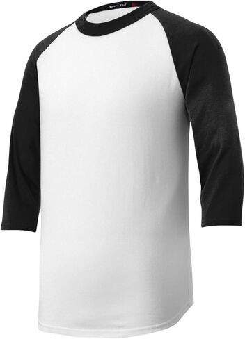 SPORT-TEK Youth Colorblock Raglan Jersey | 3/4 Sleeve Sporty T-Shirt for Boys & Girls, Relaxed Fit Cotton Tee for Kids in Saudi Arabia