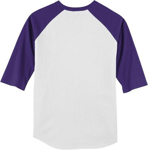 SPORT-TEK قميص شبابي Colorblock Raglan Jersey | تي شيرت رياضي بأكمام 3/4 للأولاد والبنات، تي شيرت قطني مريح للأطفال in Kuwait