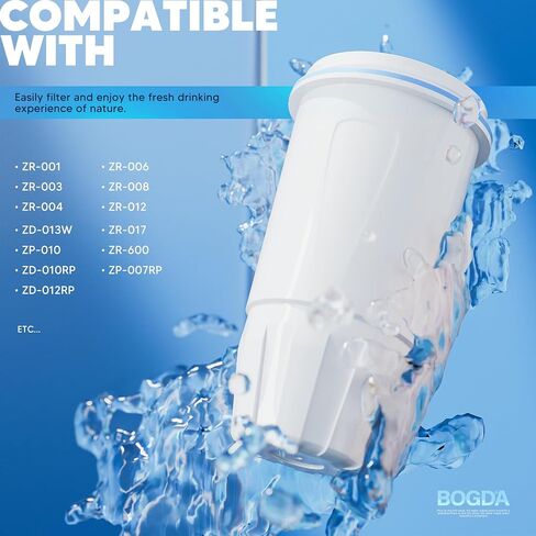 Bogda 6 Pack Pack Filter Plater Zero ، 5 مراحل متوافقة مع إبريق وموزع صفر ، مناسبًا لمرشحات استبدال مياه المرشح الصفر و ZR-001 ZR-017 ZR-004 in Kuwait