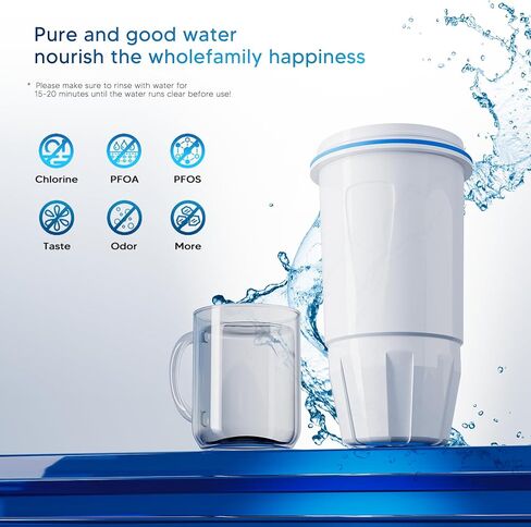 Bogda 6 Pack Pack Filter Plater Zero ، 5 مراحل متوافقة مع إبريق وموزع صفر ، مناسبًا لمرشحات استبدال مياه المرشح الصفر و ZR-001 ZR-017 ZR-004 in Kuwait