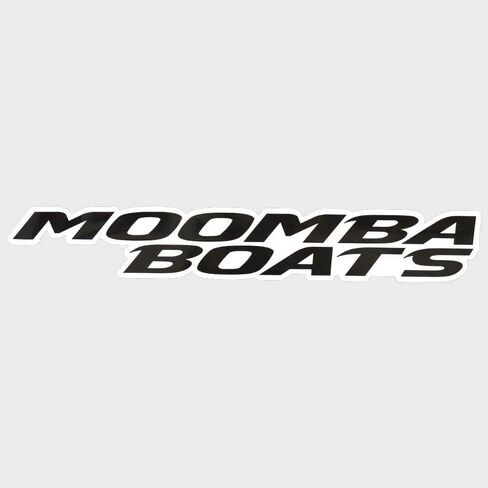 Moomba Boat Boat Brand Logo Sticker | فينيل أبيض وأسود لامع لامع in Saudi Arabia