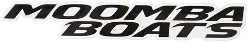 Moomba Boat Boat Brand Logo Sticker | فينيل أبيض وأسود لامع لامع in Saudi Arabia
