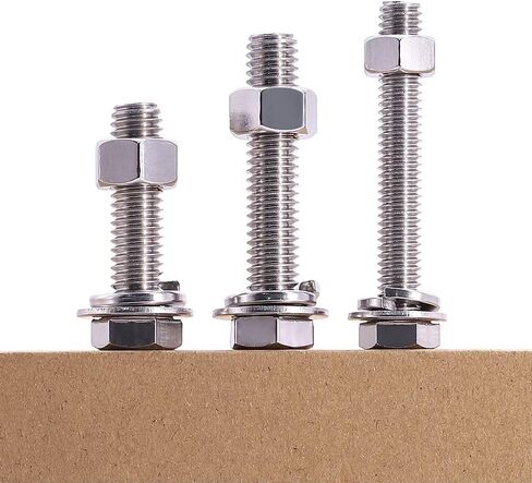 M8-1.25 x 70mm (8 Sets) Hex Bolt with Hex Nut, Large Flat Washers and Lock Washers Hardware Set Kit, Full Coarse Thread, 304 Stainless Steel 18-8 in Saudi Arabia