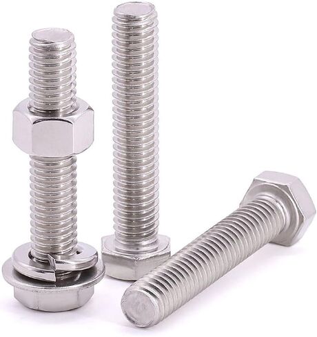 M8-1.25 x 70mm (8 Sets) Hex Bolt with Hex Nut, Large Flat Washers and Lock Washers Hardware Set Kit, Full Coarse Thread, 304 Stainless Steel 18-8 in Saudi Arabia