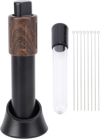 Pssopp Stainless Steel Needle Type Stirring Distribution Tool with Base Distributor,Coffee Stirrer Professional Hand for Replacement Needles Distributor Tool (Black) (Silver) in Saudi Arabia