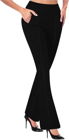 bootcut سحب السراويل للنساء للنساء عالي الخصر السراويل غير الرسمية in Saudi Arabia