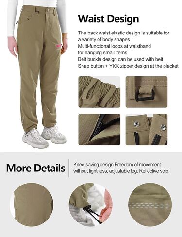 سراويل المشي لمسافات طويلة للنساء UPF 50+ مرنة مقاومة للمياه سراويل المشي لمسافات طويلة الجافة صالة رياضية سفر غير رسمي in Kuwait