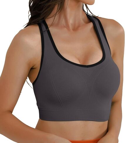 Match Racerback Sports Bras for Women – Padded Seamless Strappy Workout Tops for Yoga Gym Runing Fitness Sports Bras in Kuwait