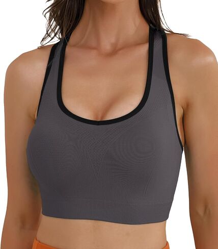 Match Racerback Sports Bras for Women – Padded Seamless Strappy Workout Tops for Yoga Gym Runing Fitness Sports Bras in Kuwait