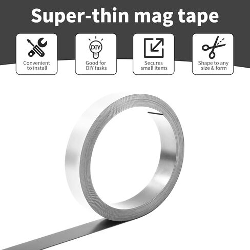 1In x 3.3Ft(25mm*1000mm) Dry Erase Magnetic Strips Magnet Tape Roll 1 pcs Black Blank Magnets Sticky Labels for Classroom Office Whiteboard Fridge DIY Crafts in Saudi Arabia