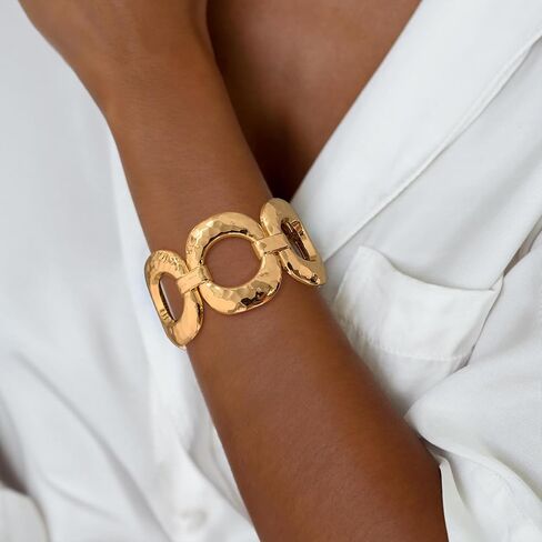 Chunky Gold Bangles Bracelet for Women Trendy Statement Bracelet Simple Gold Jewelry for Women Gifts in Kuwait