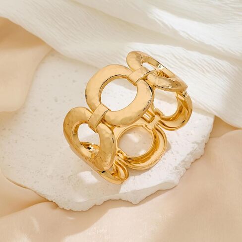 Chunky Gold Bangles Bracelet for Women Trendy Statement Bracelet Simple Gold Jewelry for Women Gifts in Kuwait