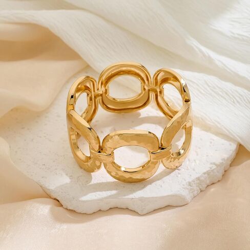 Chunky Gold Bangles Bracelet for Women Trendy Statement Bracelet Simple Gold Jewelry for Women Gifts in Kuwait