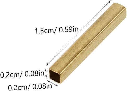 Angoily 50Pcs Brass Square Tubes for DIY Jewelry Making Supplies Hollow Design Durable Brass Material for Earrings and Bracelets Creative Crafting Accessories in Saudi Arabia
