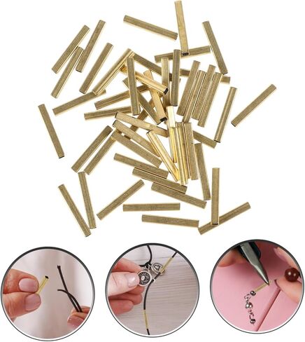 Angoily 50Pcs Brass Square Tubes for DIY Jewelry Making Supplies Hollow Design Durable Brass Material for Earrings and Bracelets Creative Crafting Accessories in Saudi Arabia