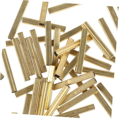 Angoily 50Pcs Brass Square Tubes for DIY Jewelry Making Supplies Hollow Design Durable Brass Material for Earrings and Bracelets Creative Crafting Accessories in Saudi Arabia