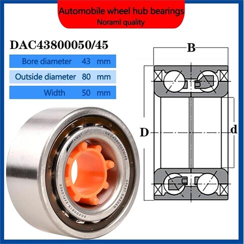 1PCS Wheel Hub Bearing DAC438000/45 GX100 1996-2001 DAC4380ACS69 43BWD03 (DAC43800050-45 2Z) in Saudi Arabia