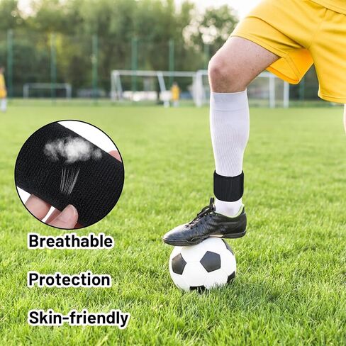 2PCS Soccer Shin Guard Straps للأطفال البالغين للشباب ، حاملي وسادة Shin ، الإقامات Shinguard ، أسود in Saudi Arabia