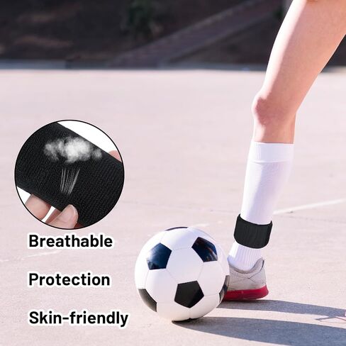 2PCS Soccer Shin Guard Straps للأطفال البالغين للشباب ، حاملي وسادة Shin ، الإقامات Shinguard ، أسود in Saudi Arabia