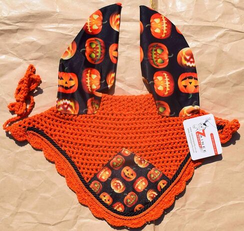 وسادة سرج طباعة برتقالية الهالوين مع محرك أذن مطابق-معدات ركوب الخيل-غير قابلة للانزلاق والتنفس-العرض الغربي/الإنجليزي in Kuwait