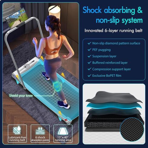 Black Lord 4 in 1 pad pad مع شريط مقبض ، 2.7 حصان قابلة للطي تحت طحين المكتب مع مكبر صوت بلوتوث ، مطحنة محمولة صغيرة للمنزل ، شاشة LED ، التحكم عن بُعد ، سعة 330 رطلاً in Saudi Arabia