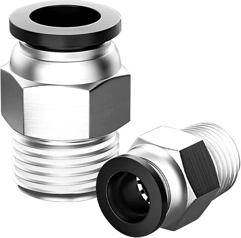 Pneumatic Black Push Connect Fittings 8mm Tube OD x 1/4 Inch NPT Air Push Connect Tools Pneumatic Hose Fittings(Pack of 10) in Kuwait