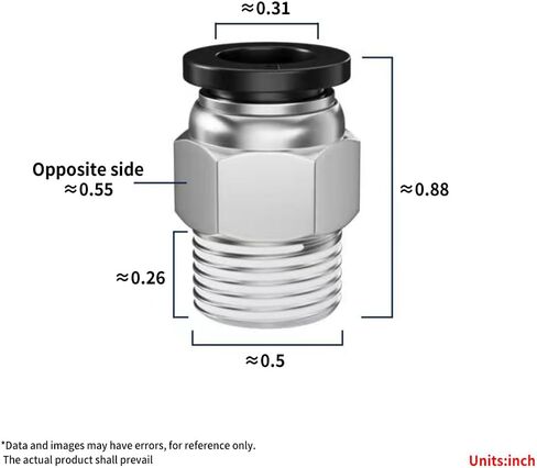 Pneumatic Black Push Connect Fittings 8mm Tube OD x 1/4 Inch NPT Air Push Connect Tools Pneumatic Hose Fittings(Pack of 10) in Kuwait