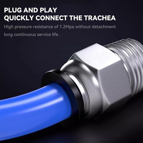 Pneumatic Black Push Connect Fittings 8mm Tube OD x 1/4 Inch NPT Air Push Connect Tools Pneumatic Hose Fittings(Pack of 10) in Kuwait