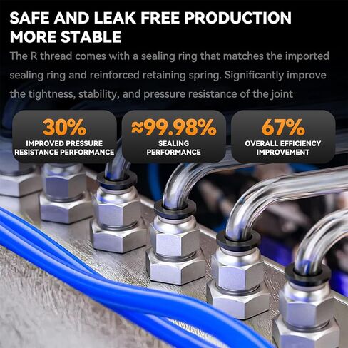 Pneumatic Black Push Connect Fittings 8mm Tube OD x 1/4 Inch NPT Air Push Connect Tools Pneumatic Hose Fittings(Pack of 10) in Kuwait