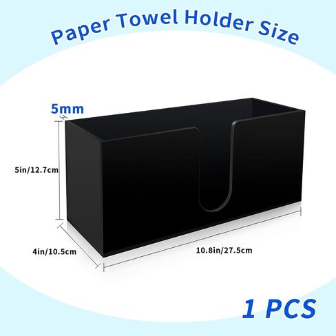 حامل المناشف الورقية لـ كونترتوب ، موزع مناديل أكريليك أسود-موزع/C-Fold/Z-Fold Plape Supenser لمطعم مطعم المطبخ الحمام-سميك متين 5 مم (2) in Saudi Arabia