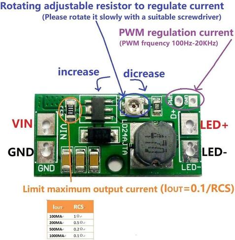 2 Pcs LD24AJTA LED Driver Boards 20W DC6~25V Adjust PWM Controlled DCDC Converters, LED PWM Regulator in Saudi Arabia