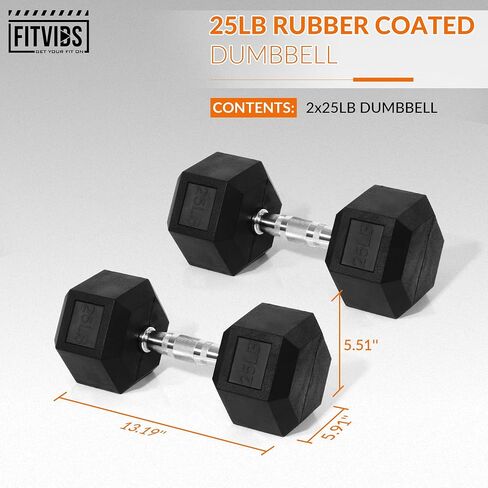 Rubber Encased Hex Dumbbell, Hand Weights with Anti-Slip Cast Iron Grip for Exercise & Fitness, Weights Dumbbells Set of 2 for Strength Training, 5-50 LBS Pair in Saudi Arabia