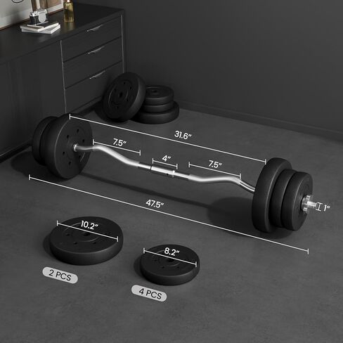 Yaheetech 55lb Olympic Barbell Dumbbell Weight Set Gym Lifting Exercise Workout Olympic Bar Curl Bar in Saudi Arabia