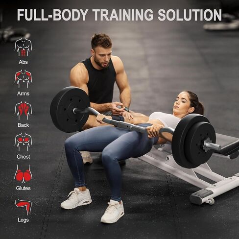 Yaheetech 55lb Olympic Barbell Dumbbell Weight Set Gym Lifting Exercise Workout Olympic Bar Curl Bar in Saudi Arabia