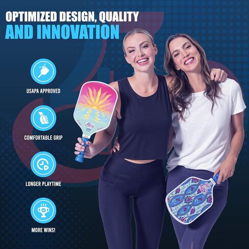 4Joy Pickleball Paddle Premio Series - Thermoformed Premium T700 Carbon Fiber Pickleball Paddless - Professional Pickleball Rackets for Women & Men - 16mm Honeycomb Core - USAP Approved in Saudi Arabia