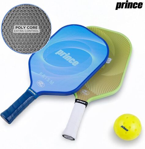 Prince - Pickleball Set for 6 Players with Paddles, Precision Engineered Pickleball Balls with 40 Holes Pattern, Ideal for Sports Enthusiasts in Saudi Arabia
