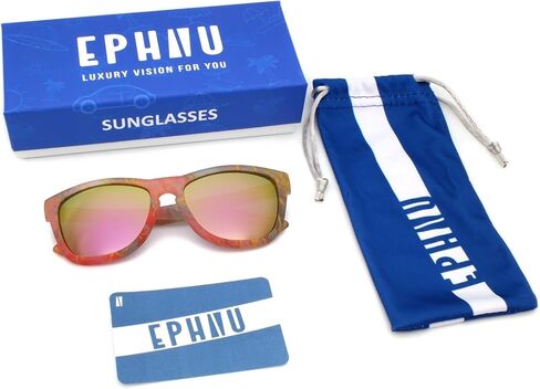 EPHIU Polarized Sports Sunglasses - Mirror Lens Square Frame for Women & Men, No Slip No Bounce Eyewear for Running, Beach in Saudi Arabia