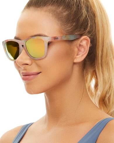 EPHIU Polarized Sports Sunglasses - Mirror Lens Square Frame for Women & Men, No Slip No Bounce Eyewear for Running, Beach in Saudi Arabia