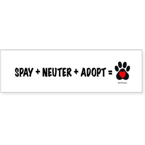 Cafepress Spay ، Neuter ، يعتمد 10 "X3" مستطيل Vinyl Pumper Sticker Decal in Kuwait