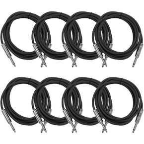 Seismic Audio Speakers Guitar Cables, TS ¼" Guitar Cables, 10 feet, Black Colored, Pack of 8 in Kuwait